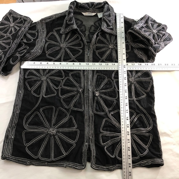 Stonebridge Semi Sheer zipper front jacket detailed embellishment - Picture 4 of 8